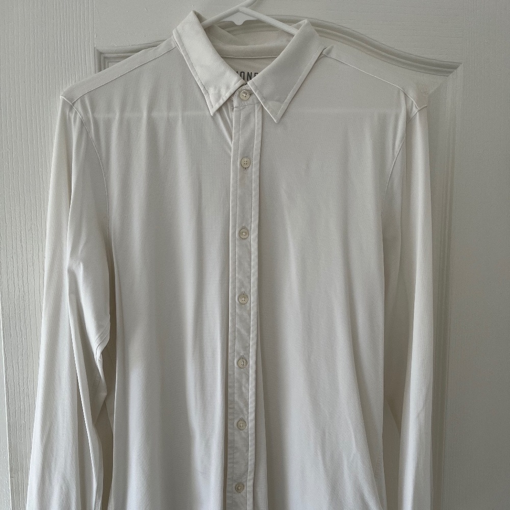 Rhone Commuter Dress Shirt Slim Fit Long Sleeve (Bright White) – Small